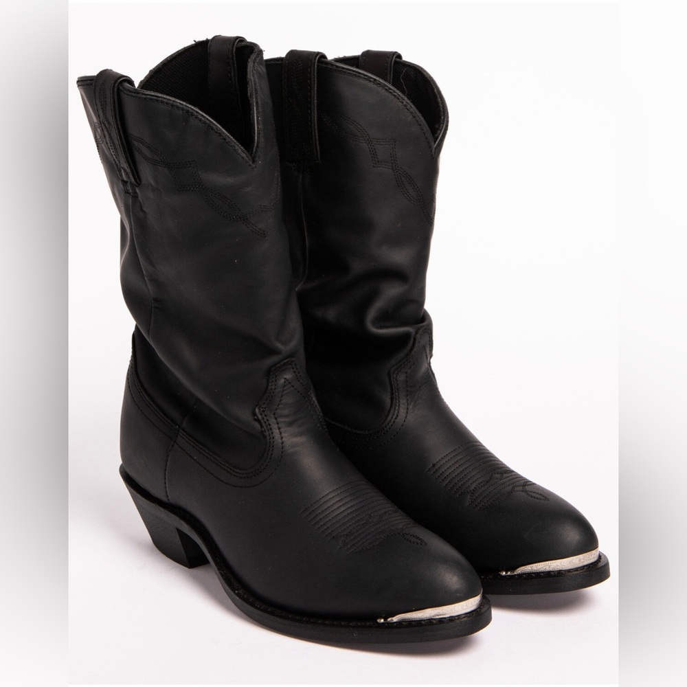 Classic Black Leather Cowboy Boots Shyanne - Picture 2 of 8
